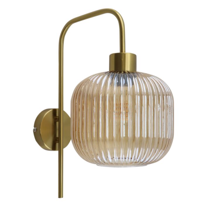 Design vägglampa bärnstensfärgad, Charlois