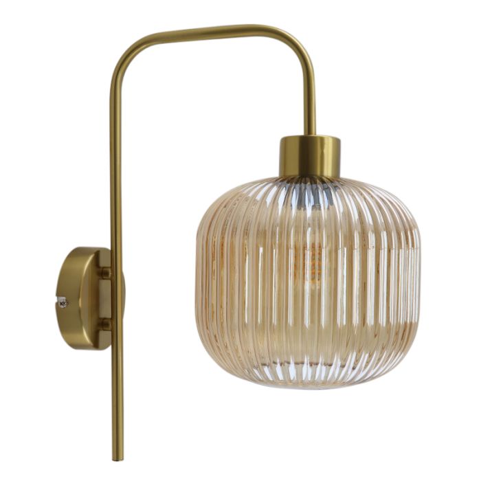 Design vägglampa bärnstensfärgad, Charlois