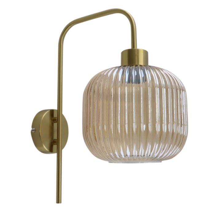 Design vägglampa bärnstensfärgad, Charlois