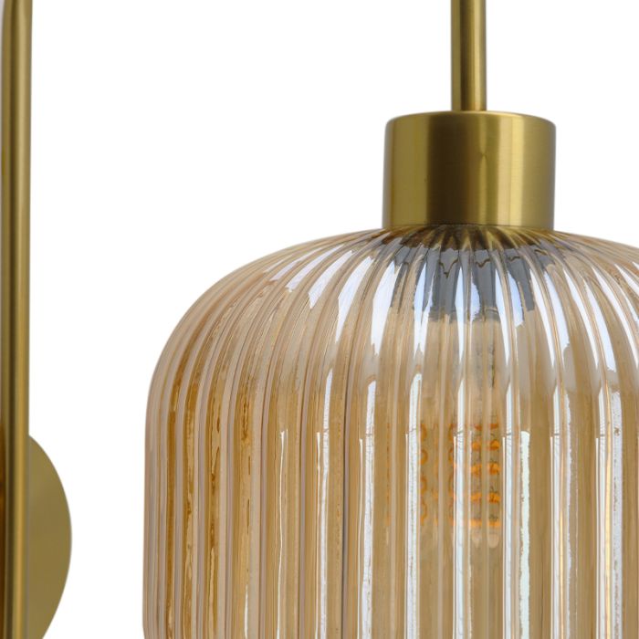 Design vägglampa bärnstensfärgad, Charlois
