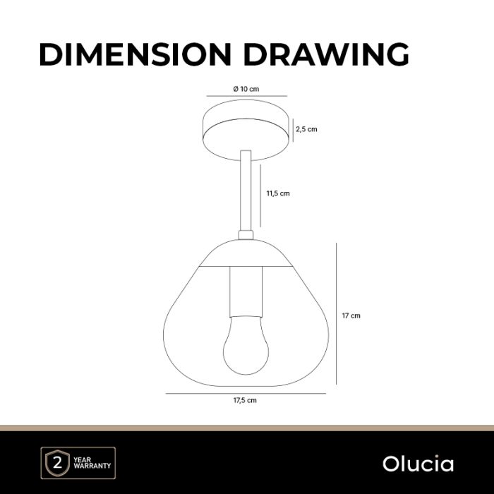 Design taklampa bärnstensfärgad, Sedef