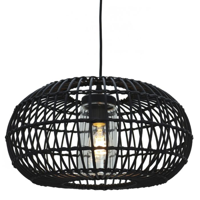 Rotting fönsterlampa badrum svart, Emilio, IP44