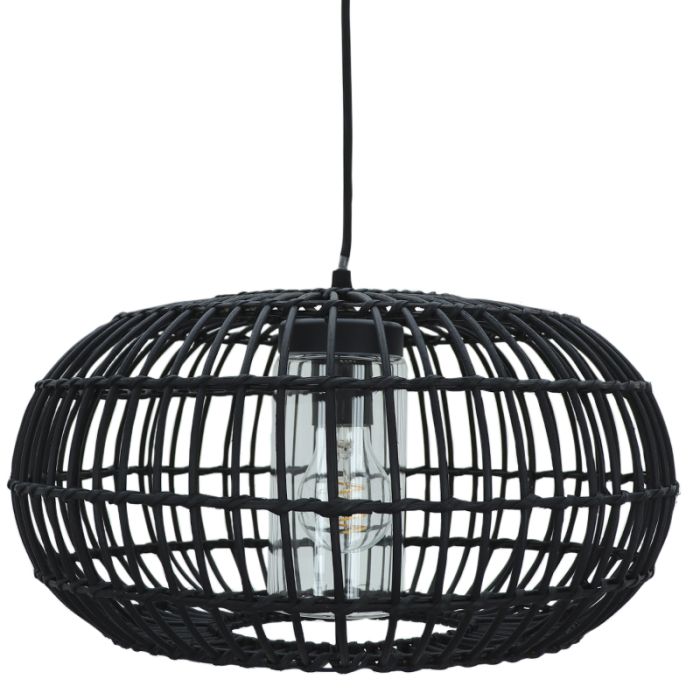 Rotting fönsterlampa badrum svart, Emilio, IP44