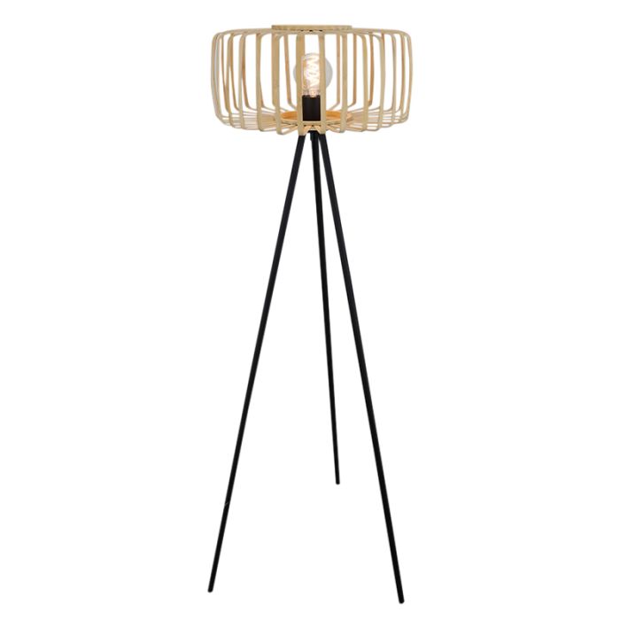 Bambu golvlampa brun, Tina, med brytare