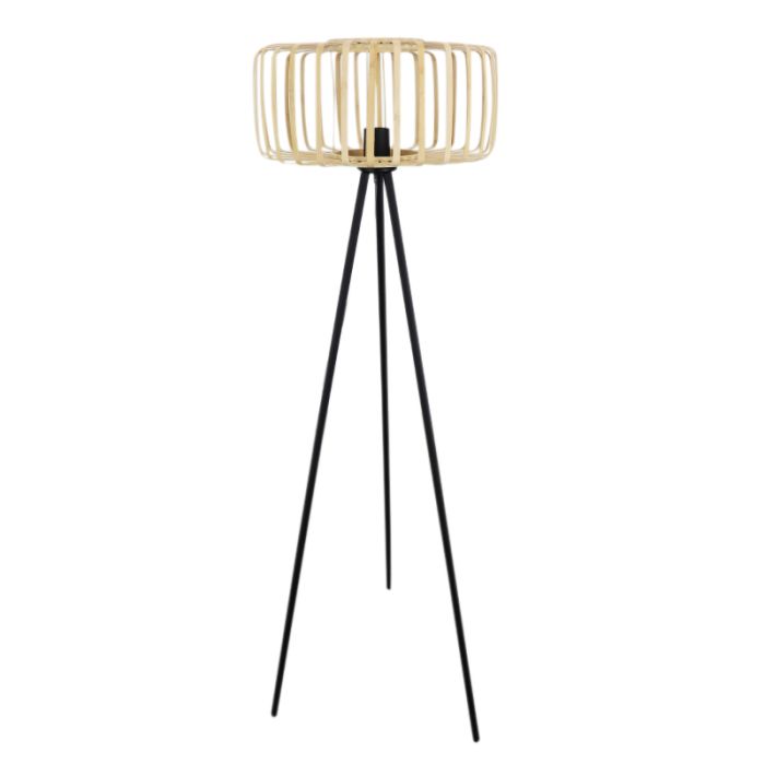Bambu golvlampa brun, Tina, med brytare