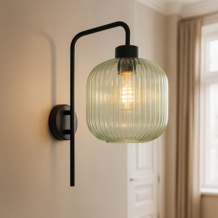 Design vägglampa grön, Charlois