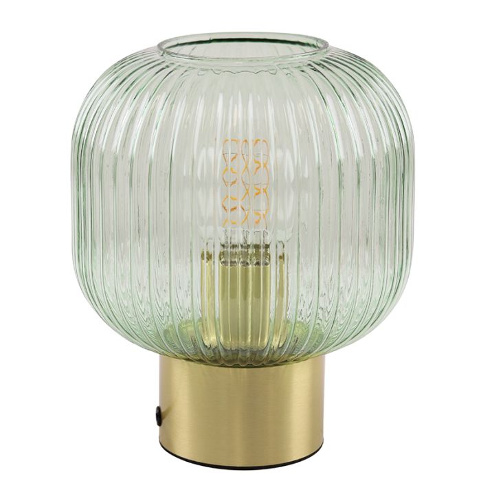 Design bordslampa grön, Charlois, med brytare