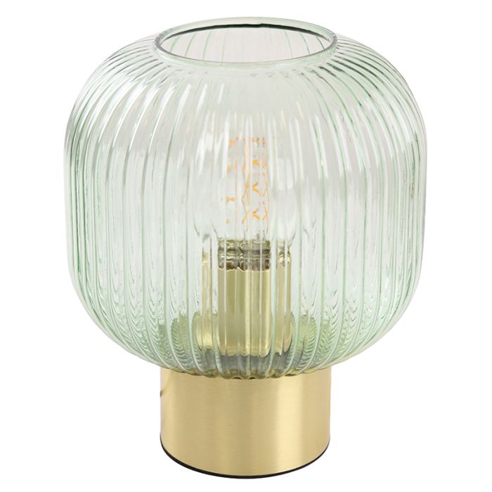 Design bordslampa grön, Charlois, med brytare