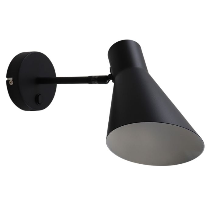 Modern vägglampa svart, Vico, med brytare
