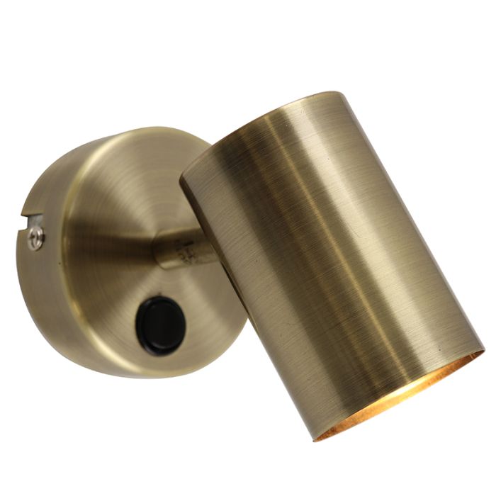 Modern vägglampa brons, Elena, med brytare