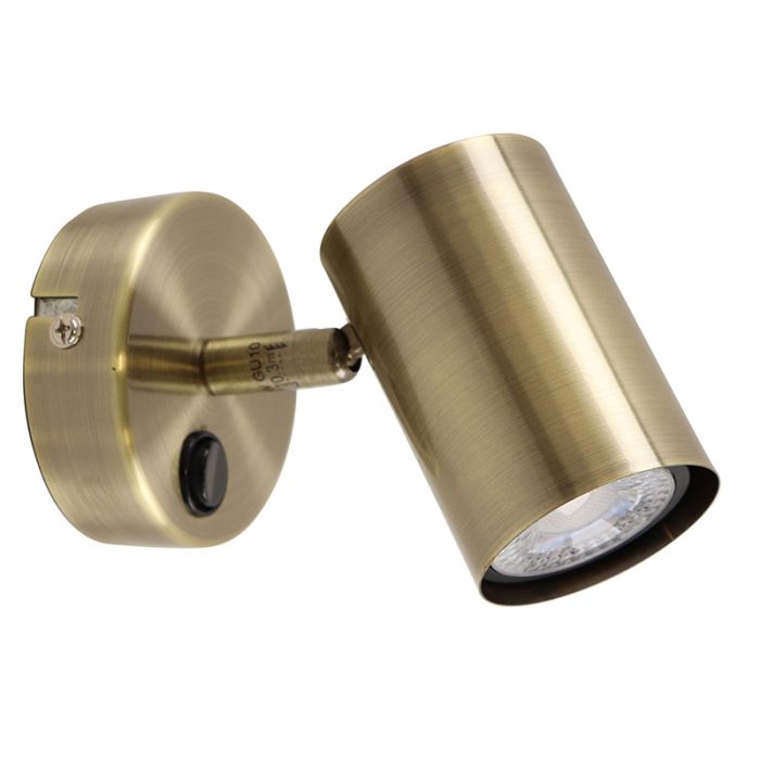 Modern vägglampa brons, Elena, med brytare