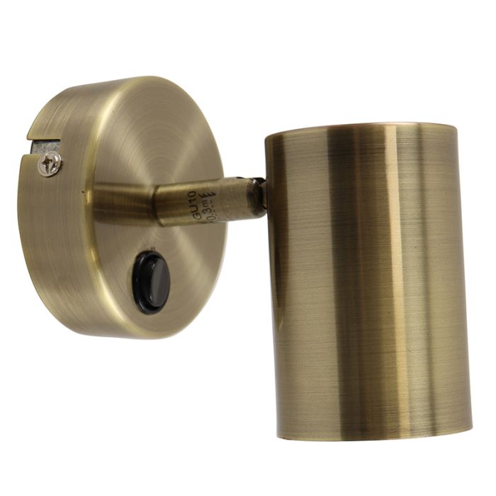 Modern vägglampa brons, Elena, med brytare