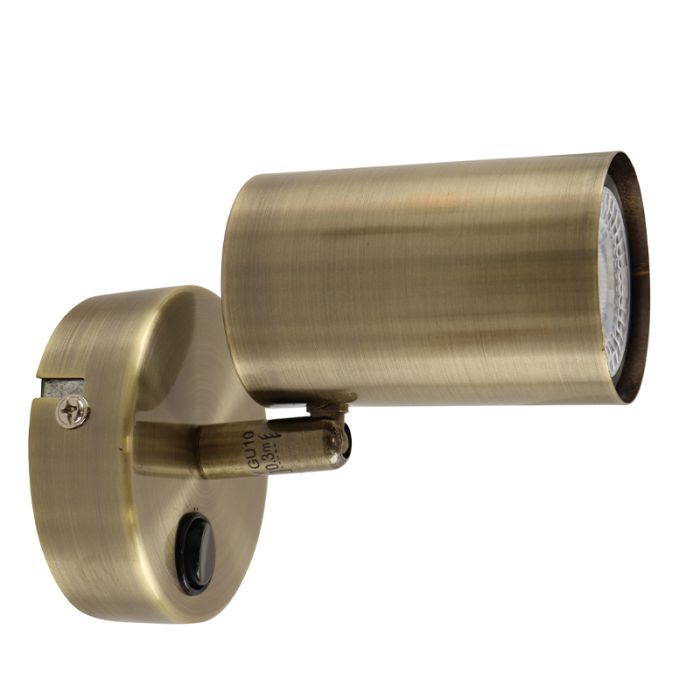 Modern vägglampa brons, Elena, med brytare