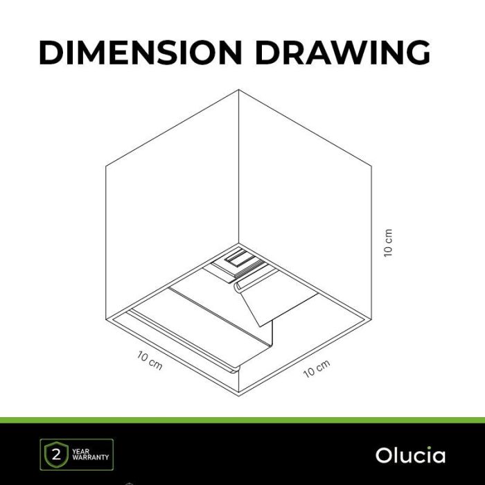 Up down vägglampa svart med gyllene insida, Dion, 6W, 2700K LED, IP65
