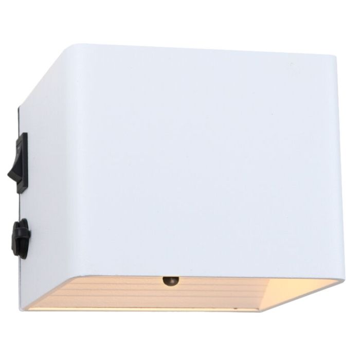 Uppladdningsbar up down vägglampa vit, Dion, 1W, 2700K LED, IP44, rörelsesensor