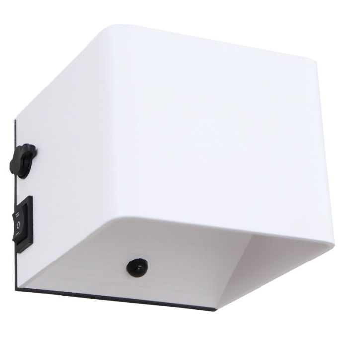 Uppladdningsbar up down vägglampa vit, Dion, 1W, 2700K LED, IP44, rörelsesensor
