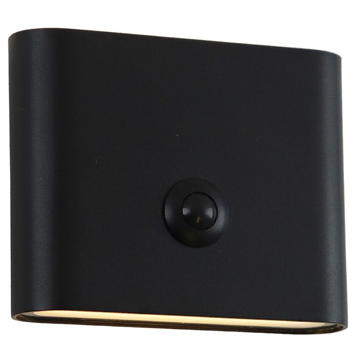 Modern uppladdningsbar vägglampa svart, Rodigo, 1W, 3000K LED, IP44