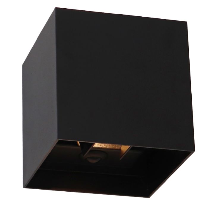 Modern uppladdningsbar vägglampa svart, Dion, 1W, 2700K LED, IP44