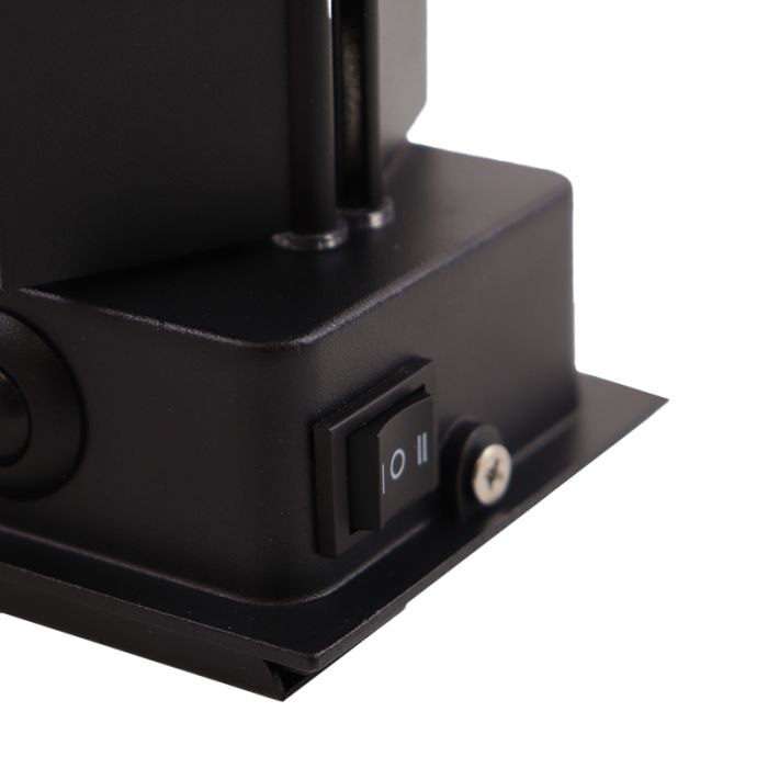 Modern uppladdningsbar vägglampa svart, Dion, 1W, 2700K LED, IP44