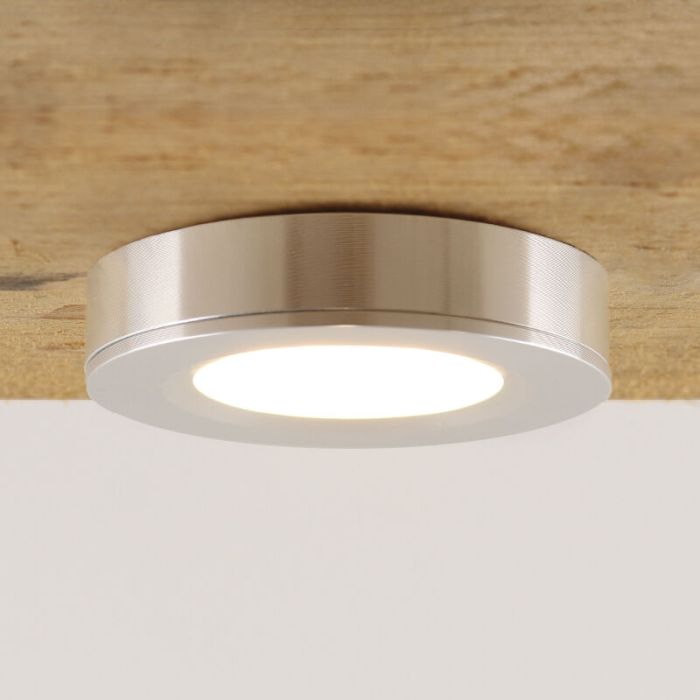 Runda köksskåpslampa, silver