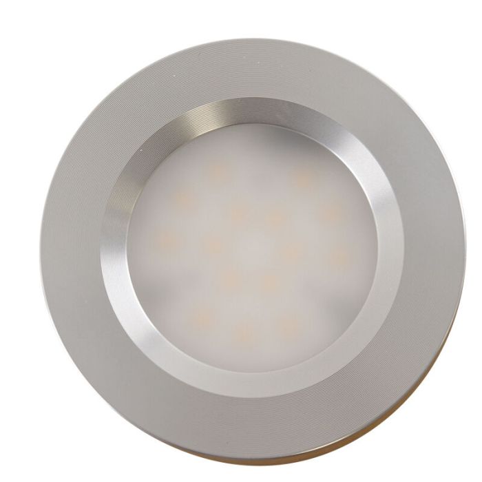Runda köksskåpslampa, silver