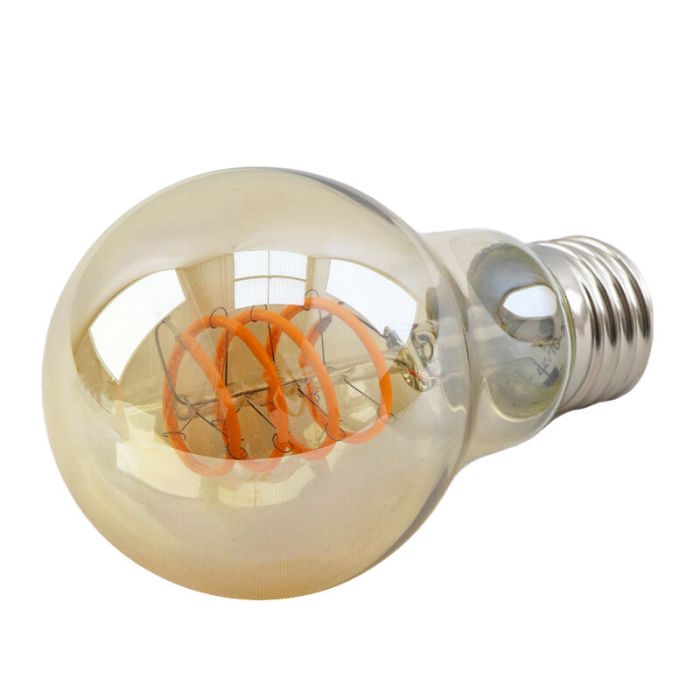 Dimbar Olucia E27 LED lampa, Tuelo, A60, 4w, bärnstensfärgad glas, 2200k