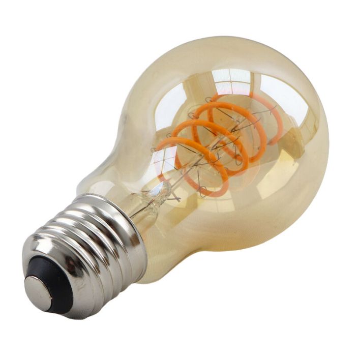 Dimbar Olucia E27 LED lampa, Tuelo, A60, 4w, bärnstensfärgad glas, 2200k