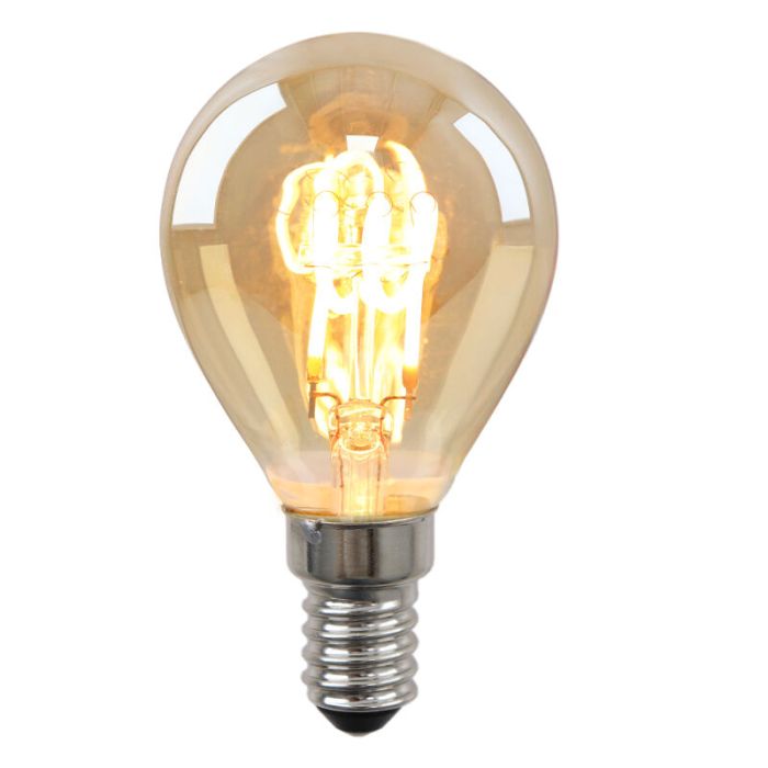 Dimbar Olucia E14 filamentlampa Tuelo, bärnstensfärgad, 4W, 2200K