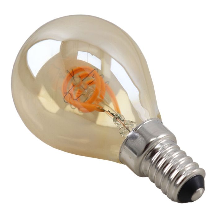 Dimbar Olucia E14 filamentlampa Tuelo, bärnstensfärgad, 4W, 2200K
