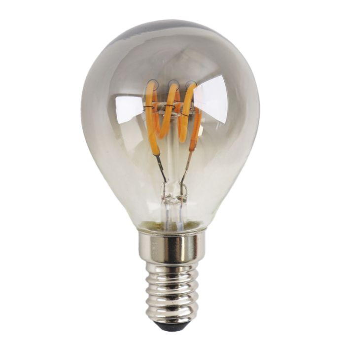 Dimbar Olucia E14 filamentlampa Tuelo, grå, P45, 4W, 2200K