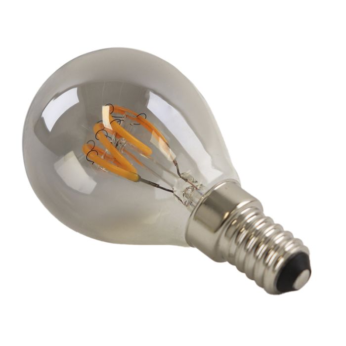 Dimbar Olucia E14 filamentlampa Tuelo, grå, P45, 4W, 2200K