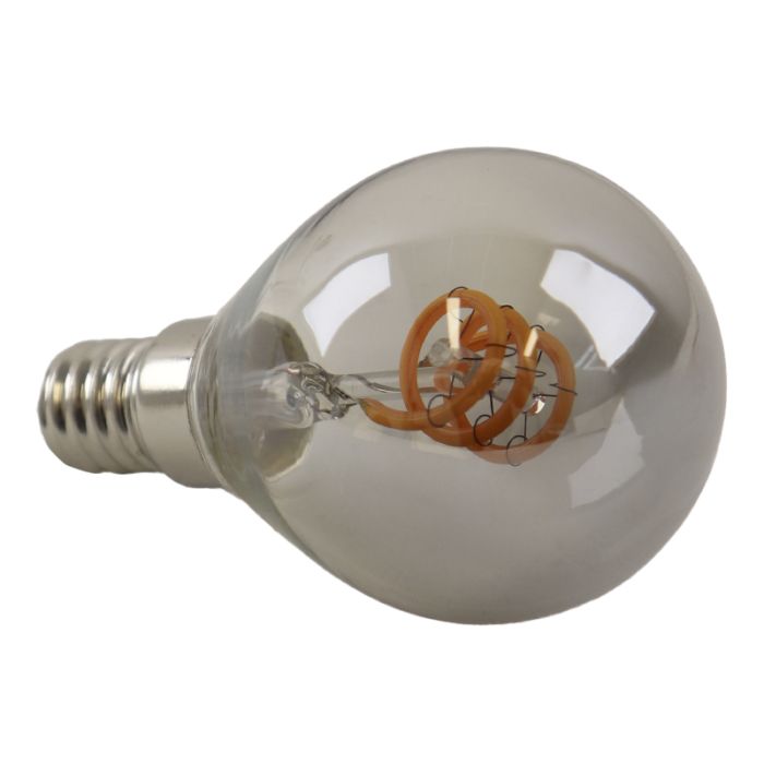 Dimbar Olucia E14 filamentlampa Tuelo, grå, P45, 4W, 2200K
