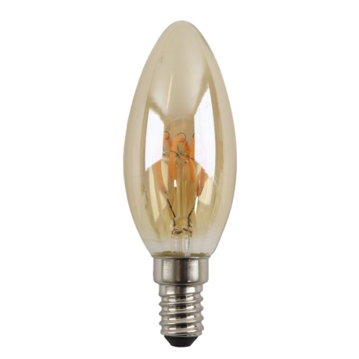 Dimbar Olucia E14 kronljuslampa LED Tuelo, bärnstensfärgad, 2W, 2200K