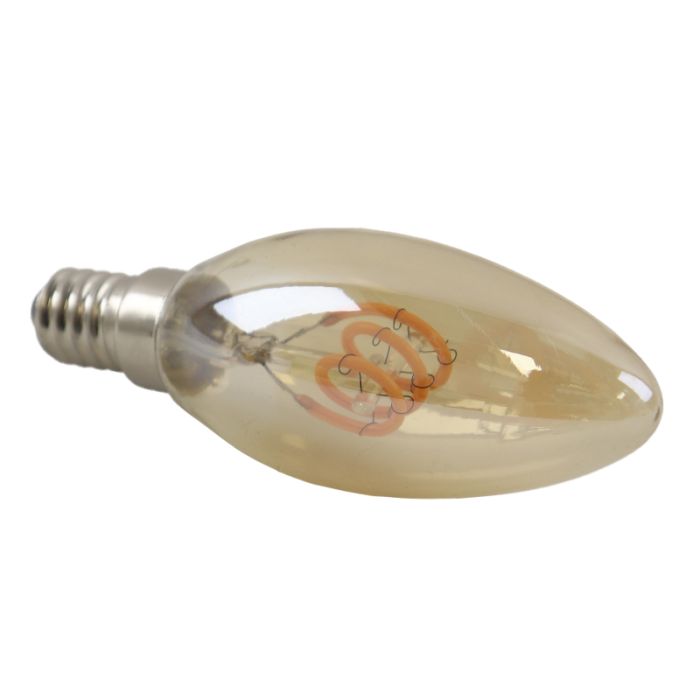 Dimbar Olucia E14 kronljuslampa LED Tuelo, bärnstensfärgad, 2W, 2200K