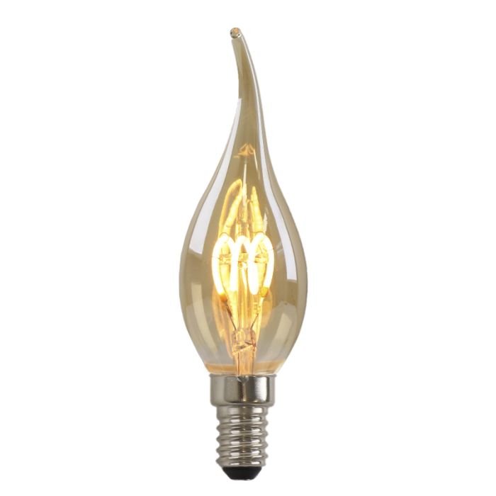 Dimbar Olucia E14 kronljuslampa LED Tuelo, bärnstensfärgad, 2W, 2200K