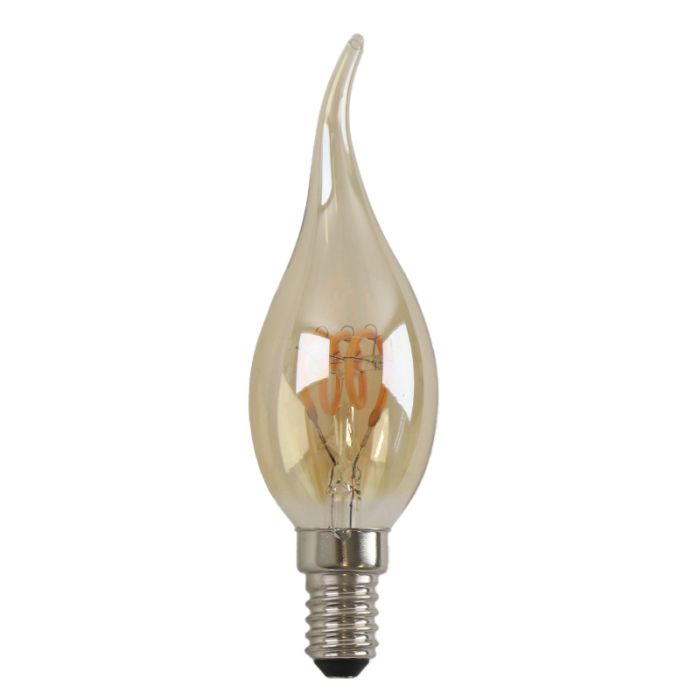 Dimbar Olucia E14 kronljuslampa LED Tuelo, bärnstensfärgad, 2W, 2200K