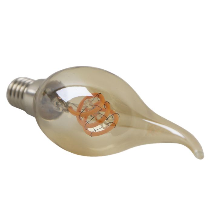 Dimbar Olucia E14 kronljuslampa LED Tuelo, bärnstensfärgad, 2W, 2200K