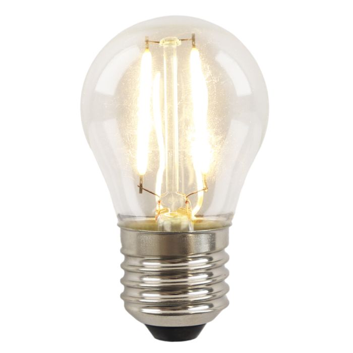 Dimbar Olucia E27 filamentlampa Melchis, P45, 2W, 2700K
