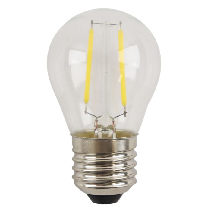 Dimbar Olucia E27 filamentlampa Melchis, P45, 2W, 2700K