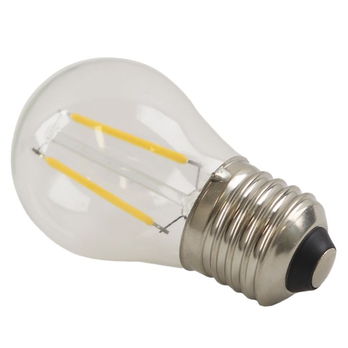Dimbar Olucia E27 filamentlampa Melchis, P45, 2W, 2700K