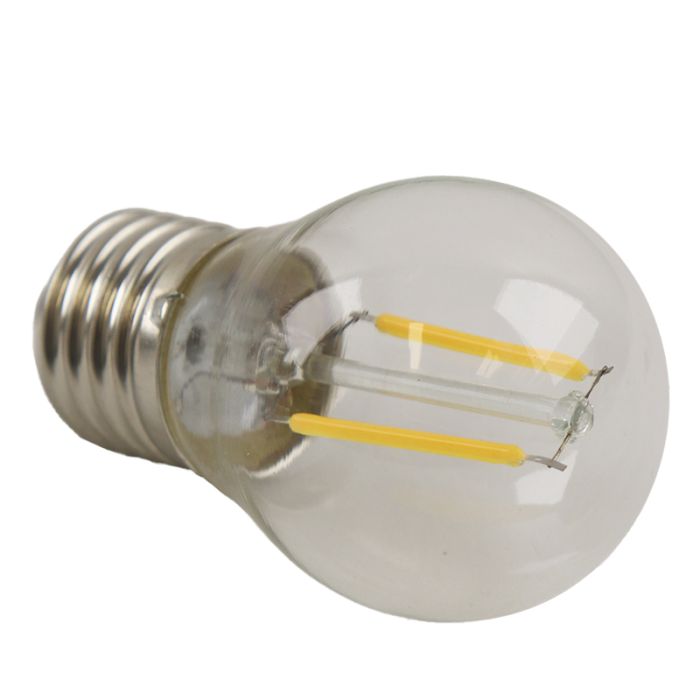 Dimbar Olucia E27 filamentlampa Melchis, P45, 2W, 2700K
