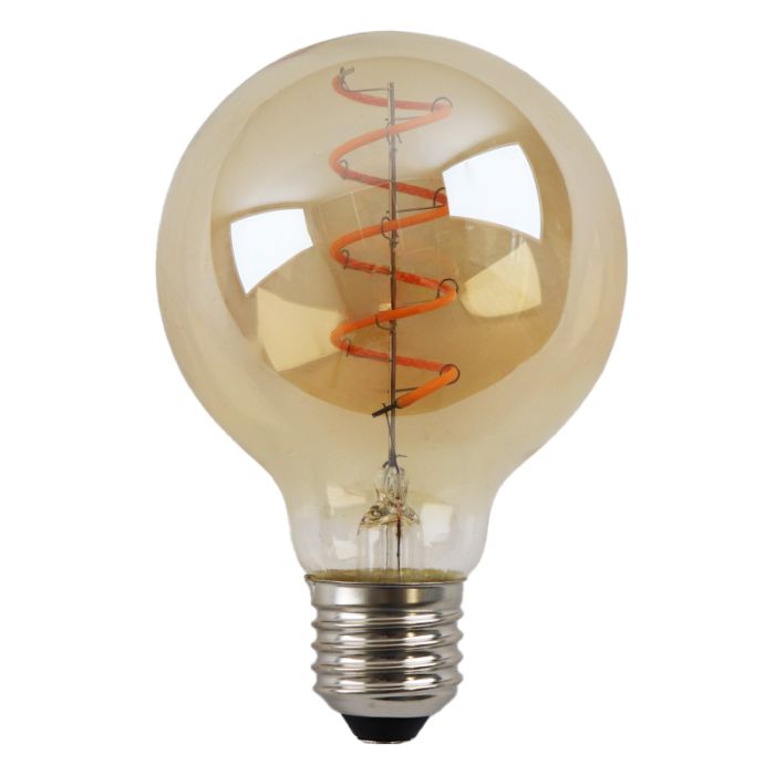 Dimbar Olucia E27 filamentlampa Tuelo, bärnstensfärgad, G80, 4W, 2200K