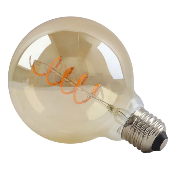 Dimbar Olucia E27 filamentlampa Tuelo, bärnstensfärgad, G80, 4W, 2200K