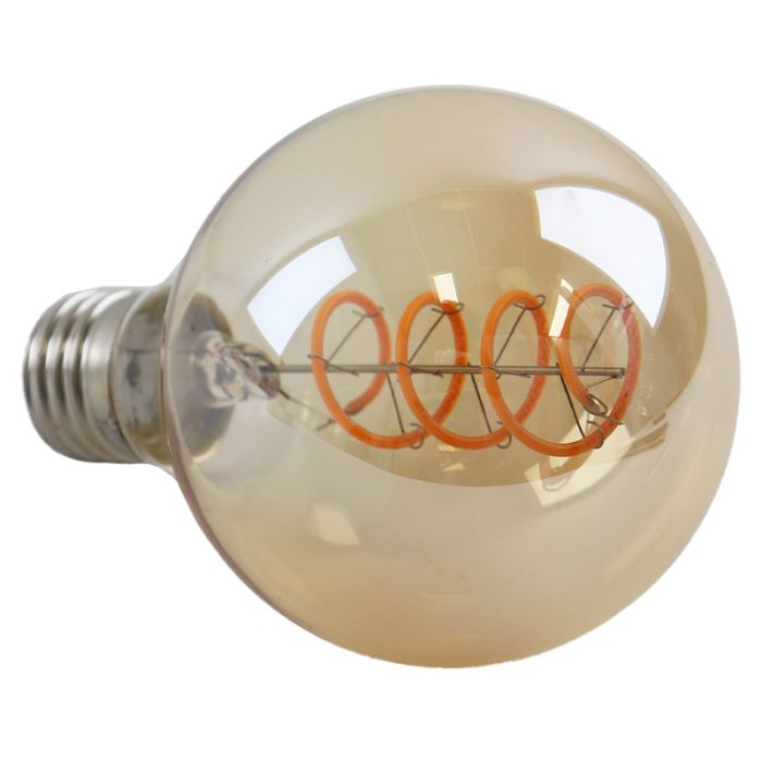 Dimbar Olucia E27 filamentlampa Tuelo, bärnstensfärgad, G80, 4W, 2200K