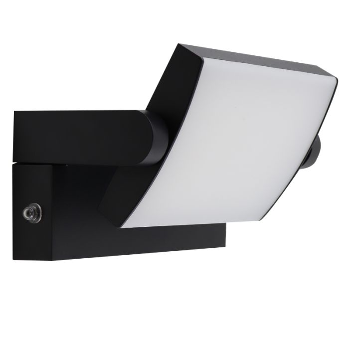 Modern utomhus vägglampa med skymningssensor svart, Alet, 12,5W, 3000K LED, IP54