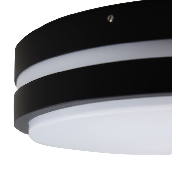 Plast taklampa utomhus med rörelsesensor svart, James, IP44