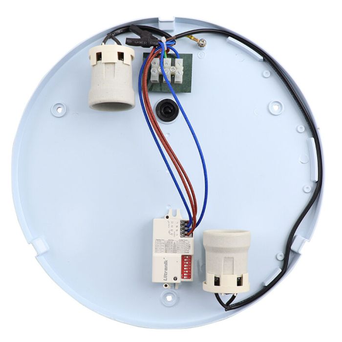 Plast taklampa utomhus med rörelsesensor svart, James, IP44
