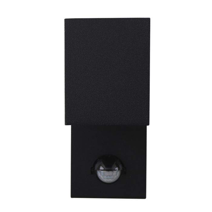Modern utomhus vägglampa med rörelsesensor svart, Corella, IP54