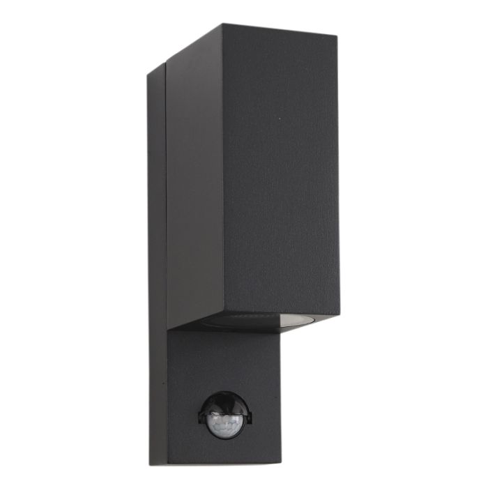 Modern utomhus vägglampa med rörelsesensor svart, Corella, IP54