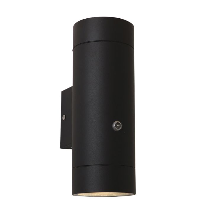 Modern utomhus vägglampa med skymningssensor svart, Marcos, IP44